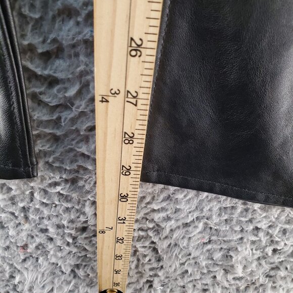 Old Navy Jeans Womens 16 Tall Black High-Rise Boot-Cut Faux Leather *NWT* - Picture 6 of 9